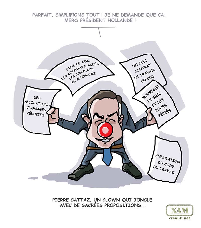 Pierre Gattaz, un clown pas trÃ¨s marrant